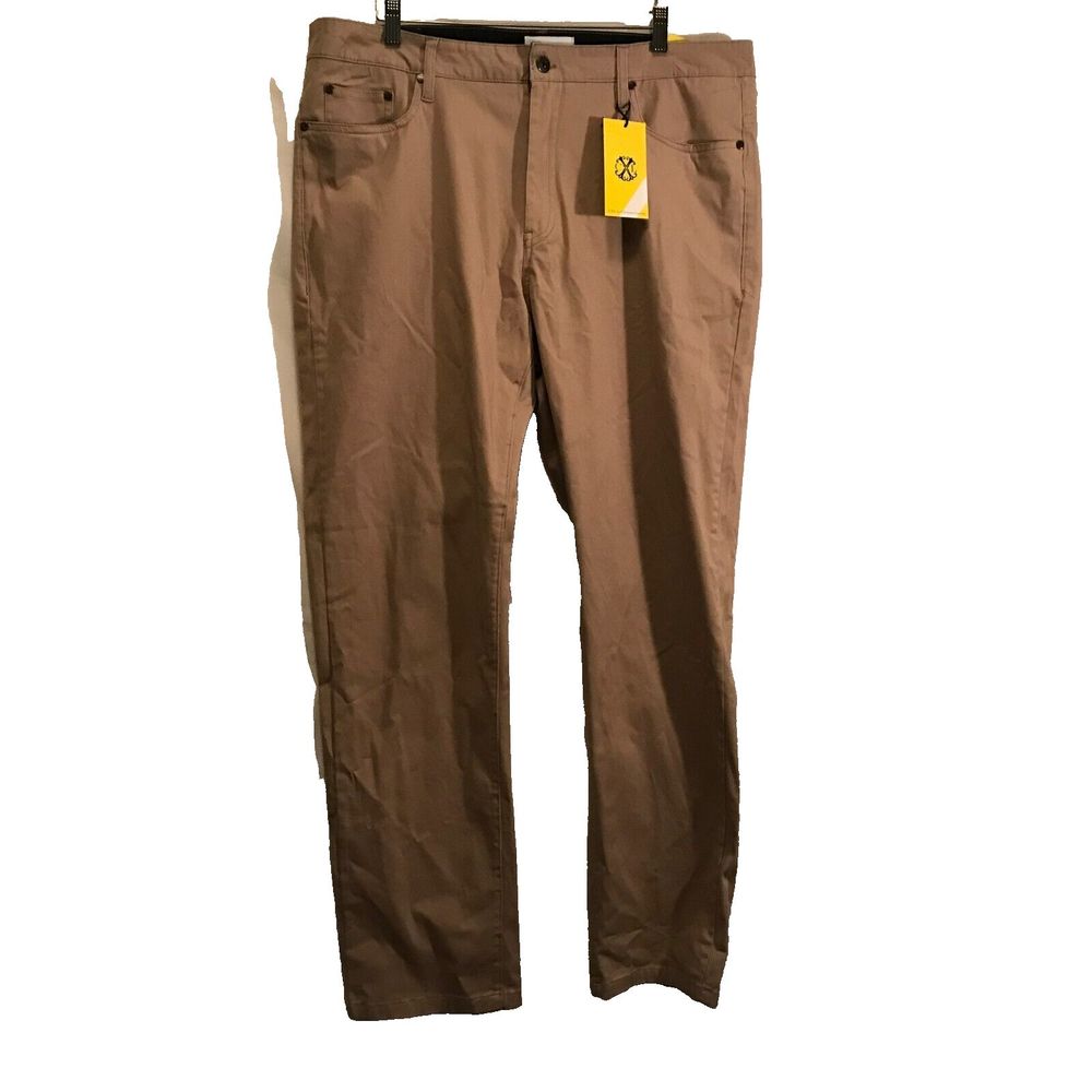 CXL by Christian Lacroix Mens Slim Fit Cotton Chino Pants Beige Sz 38x32